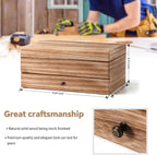 Meangood Jewelry Box Organizer for Women, 2 Layer Large Jewelry Storage Case, Rustic Wooden Jewelry Box with Mirror & Ring Tr