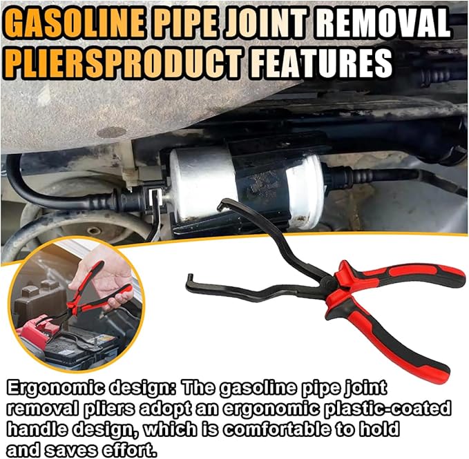 smilfuy Fuel Line Plier, Quick Disconnect Release Removal Tool, Petrol Hose Pipe Clamp Clip with Handle, Universal Fuel Line 