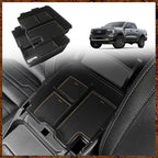 Muslogy Center Console Organizer Compatible with Ford Ranger 2024 2025 2026 & Raptor Accessories Two-Layer Storage Box Insert Tray Secondary Storage Divider Armrest ABS Material Glove Box (Sandstone)