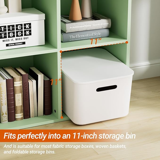Wooden 6 Cube Storage Organizer with Closed Back Panel, Modern Open Cube Storage Shelf Bookshelf with Compartments, Cube Shel