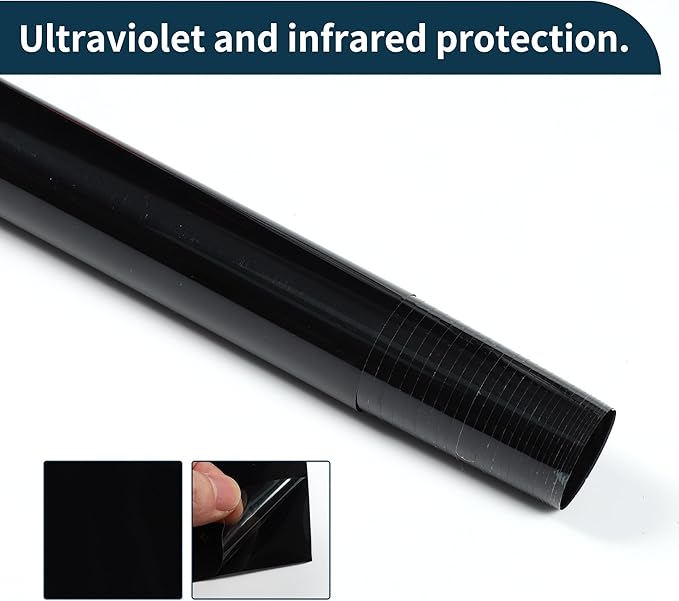 Motoforti Nano Ceramic Car Window Tint Film VLT 5% IRR 70% UVR 80% Black 5ft x 30inch Privacy Film 2mil PET 1 Pc