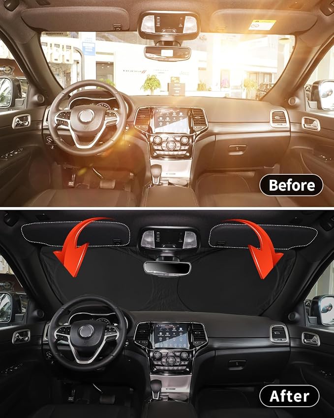 INSAUTO for Tundra 2020 Windshield Sunshade Car Window Sun Shade Custom Fit 2007-2021 Toyota Tundra Windshield Cover Limited SR5 Platinum TRD Pro 2Dr 4Dr Pickup Truck Accessories Sun Shield Protector