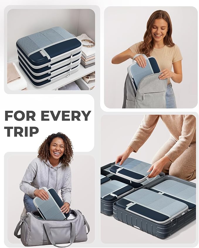 Percover Compression Packing Cubes 10-Piece Set, Packing Cubes Compression for Travel with Toiletry Bag, Laundry Bag & Shoe B