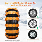 Qoosea Universal Snow Chains 6Pcs Heavy-Duty Wide-Track Tire Chains for SUV & Car Thickened Wear-Resistant TPU Anti-Slip Chai