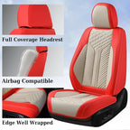 Coverado Leather Car Seat Covers Full Set, 5 Seats Seat Covers for Cars, Waterproof Car Seat Cushions, Front and Rear Seat Pr