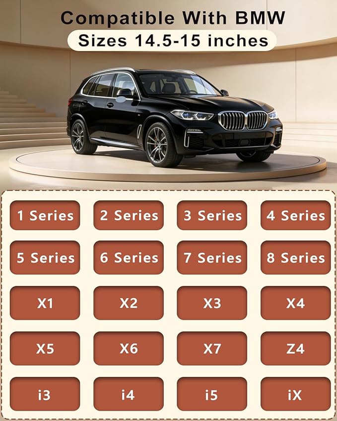 Customized Auto Car Steering Wheel Cover for X1 X2 X3 X4 X5 X6 X7 i3 i4 i5 i8 535i 740Li 335i M3 M4 M5 Z1 Z3 Z4 Z5 (Gray)