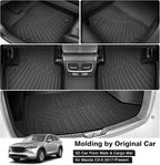 Powerty Floor Mats & Cargo Liner for 2017-2025 Mazda CX-5 CX5 Accessories Car Mats, Includes 2 Row and Cargo Liner Set, All Weather TPE 3D Floor Liners Rear Cargo Mat
