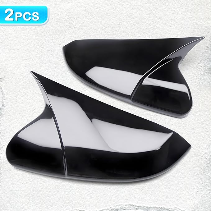 Side Rear View Mirror Cover Exterior Accessories Rearview Wing Mirror Caps Cover Ox Horn Compatible With Honda 10th Gen Civic 2016 2017 2018 2019 2020 2021 Glossy Black