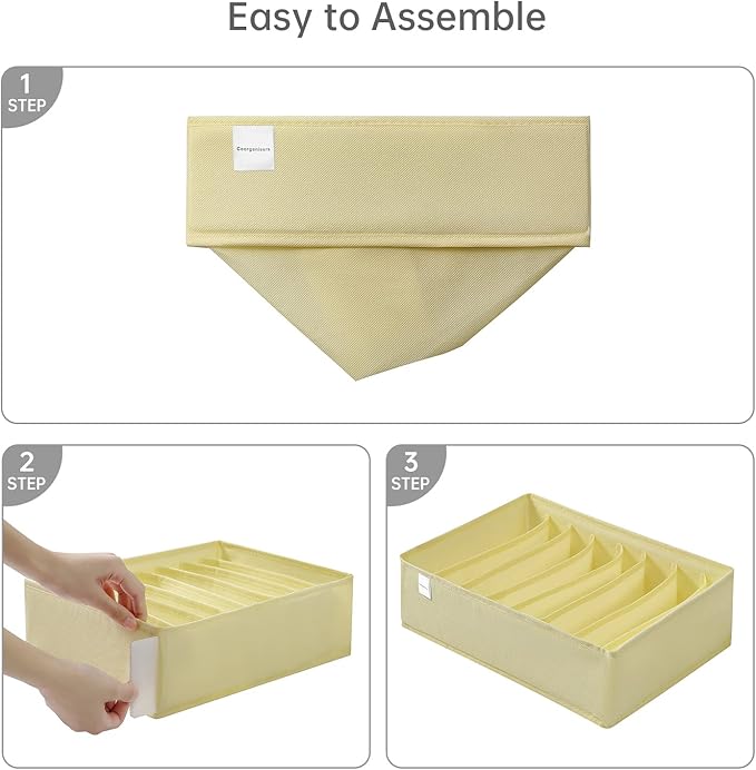 4 Packs T-shirt Drawer Organizers for Clothing,8 Grids Compartment Wardrobe Storage Box, Washable Clothes Organizer for Folde