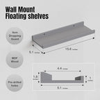 RICHER HOUSE 3 Set Floating Shelves for Wall, 16 inches Wall Mounted Shelves with Lip for Storage, Display Picture Ledge Shel