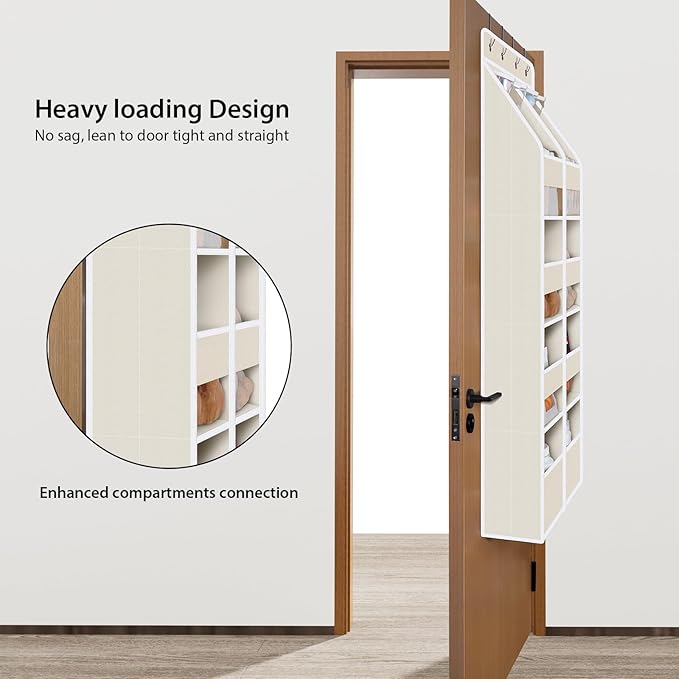 Univivi 5-Shelf Fabric Door Storage Over Door Hanging Organizer with 8 Large Pockets and 4 Small PVC Pockets Closet Cabinet W