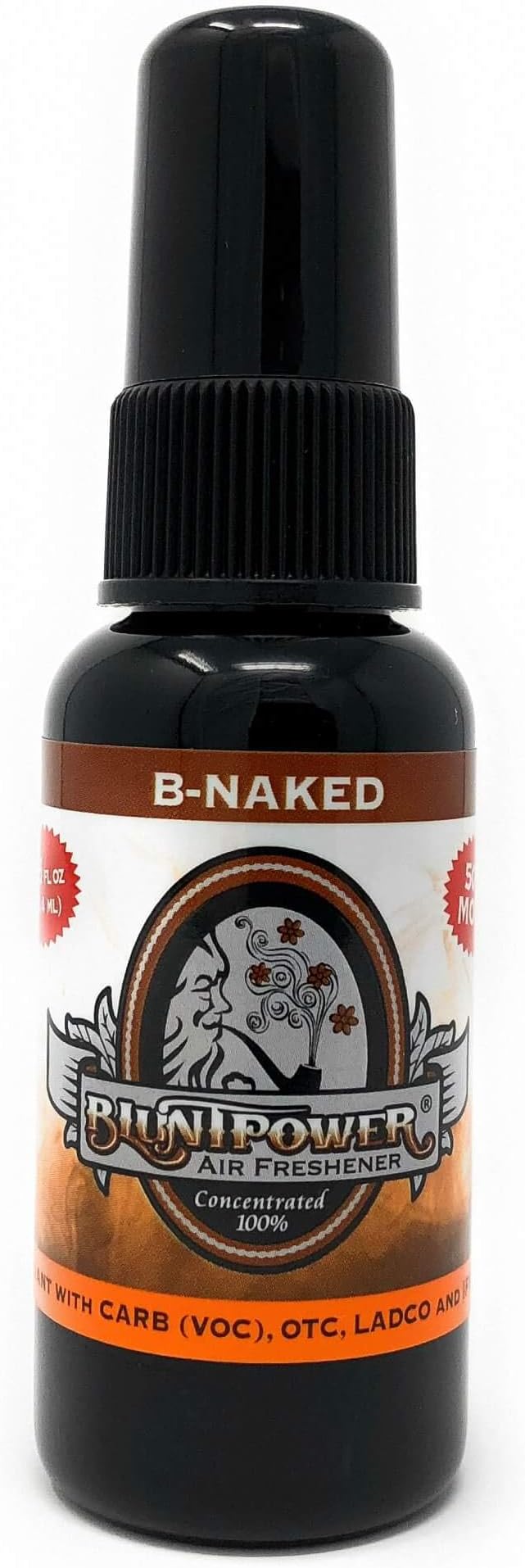 BluntPower (B-Naked, 1 Pack) Concentrated Air Freshener for Room and Car Spray - Oil-Based Diffuser Spray Bottle - Long-Lasti