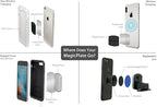 Scosche MPRNDRK-SP MagicMount Replacement Metal Plate Kit for Phone, Metal Plates for Magnetic Mount Cell Phone Holder for Car, Universal with All Devices and Phone Case, Black - Round