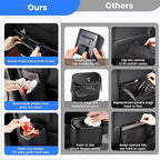 1797 Car Trash Can for Back Seat, Automotive Garbage Bin Clip on Front Seat Back, PU Leather with Leakproof Removable Plastic Liner, 0.42 Gallon Capacity for Small Trash