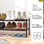 viewcare 2-Tier Shoe Rack for Entryway, Bamboo Shoe Rack for Closet, Free Standing Shoe Racks for Indoor Outdoor, Stackable S