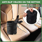 3 Pack Car Trash Can With 100 Bags - Mini Pop-up Garbage Can, Collapsible Waterproof Waste Basket, Portable Rubbish Bin for Automotive (2 Gallon, Black)