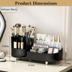 Rotating Makeup Organizer for Vanity with Brush Holder, Cosmetic Makeup Storage Organizer, Large Spinning Makeup Skincare Org