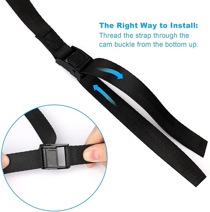 Heavy Duty Lashing Straps, 6.5ft x 1" with Adjustable Buckle, Secure up to 600 lbs for Cargo, Luggage, Bicycles, Motorcycles, Truck, SUV, Car Roof Rack, Canoe (4Pack)