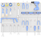 WALMANN 12 x 16 in Metal Pegboard Panels and Hooks for Garage, Tool Organizer Pegboard with Hook - Compatible with 1/8" & 1/4