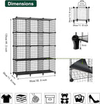 AWTATOS Wire Cube Storage Organizer, Closet Organizers and Storage, Metal 12 Cube Storage Shelves Bookshelf, Portable Closet 