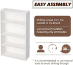 Wooden 4 Tier Book Shelf，4 Cube Storage Organizer, 44 Inch Versatile Cubes Shelf and Cubby Unit for Any Space (White, 4 Cube-