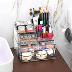 SUOXING Clear Acrylic Makeup Organizer for Vanity,Bathroom,Dresser,4 Drawer Make up Organizers for Counter,Plastic Countertop