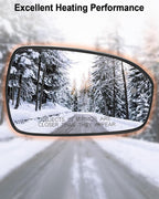 Right Passenger Side Mirror Glass Fit for Ford Fusion 2013-2021, View Convex Mirror Heated with Blind Spot Detection BLIS Replace DS7Z17K707C DS7Z-17K707-C