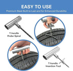 CKAuto Universal Tire Repair Kit, Heavy Duty Car Emergency Tool Kit for Flat Tire Puncture Repair, 36 Pcs Value Pack, Tire Pl