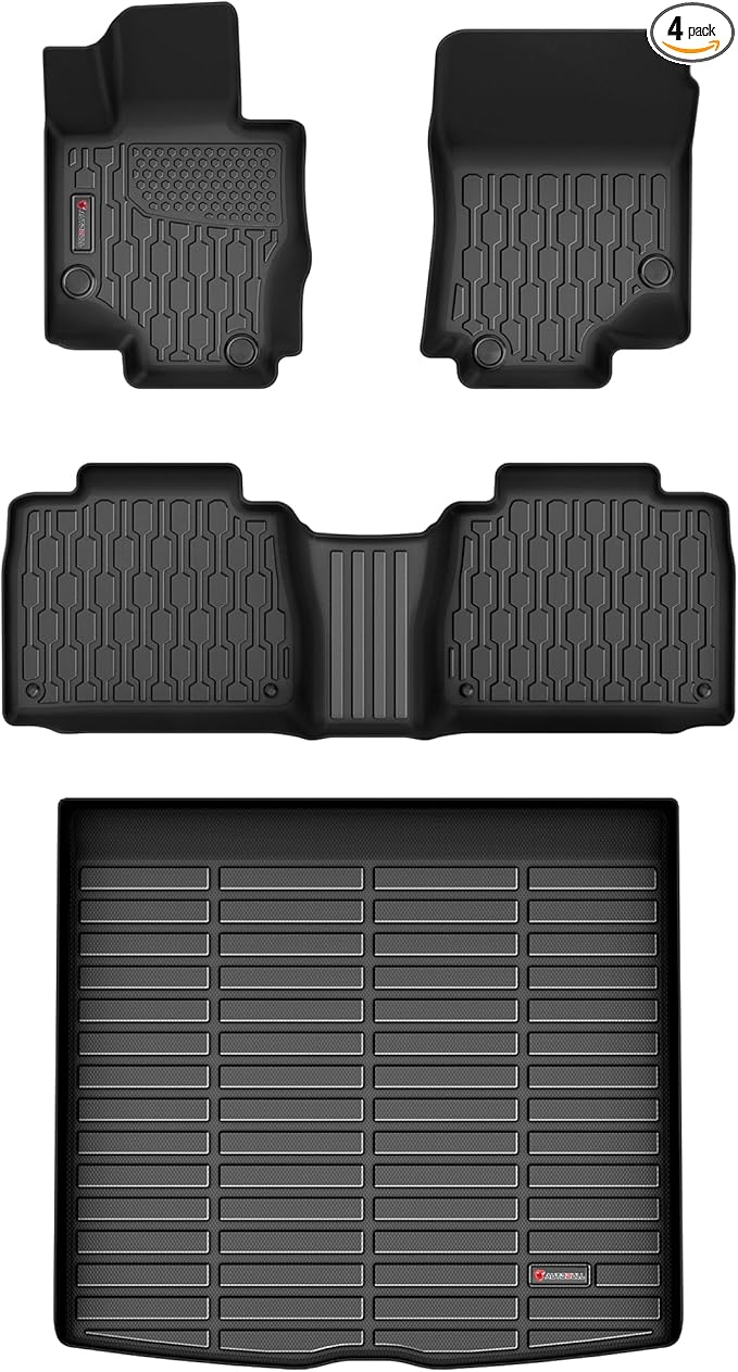 Floor Mats & Cargo Liner Compatible with 2020-2024 2025 2026 Mercedes Benz GLE (NOT for AMG) Cargo Mat, Full Set All Weather Protection 1st, 2nd Row Car Liners & Trunk Mat, Black