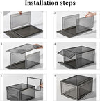 Attelite Upgrade 12pack Shoe Box Storage Containers,Thicken Sturdy Clear Stackable Plastic Shoe Organizer Box with Magnetic D