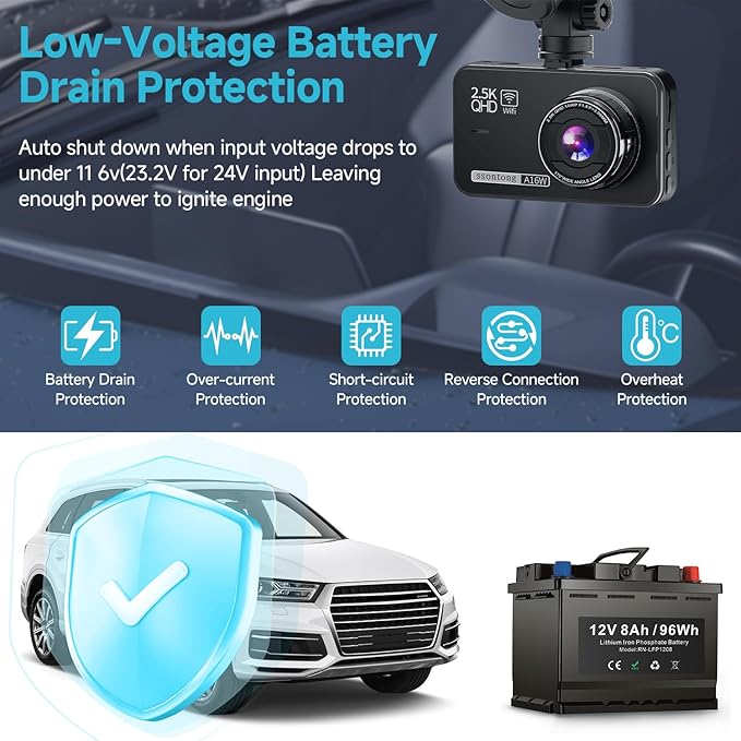 Dash Cam Hardwire Kit, Acc Hardwire Kit for Dash Camera Type C 3-Lead Hard Wire Kit 12V-24V to 5V USB-C Hard Wire Kit w/Low Voltage Protection 13ft Charger Power Cord for GPS Radar Detectors and More