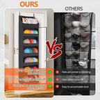 Toread 7-Layer Door-Mounted Baseball Cap Organizer, Dust-Proof Hat Rack Holds 90 Hats, Adjustable Non-Slip Hooks, Multi-Purpo