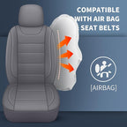 Car Seat Covers, Quilting Leather Seat Covers Full Set, Waterproof Faux Leather Automotive Seat Covers for Cars, Universal Ca