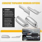 Chrome Side Mirror Cover Cap Trims Compatible with Silverado Sierra 2500 3500 HD 2020-2023 Top&Side Door Exterior Rearview Mirror Cap Rearview Mirror Housing