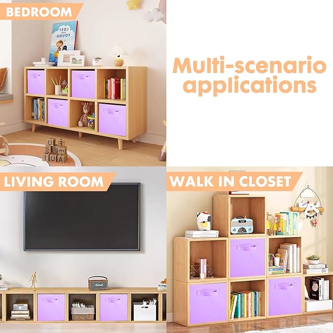 ShellKingdom Storage Bins, Foldable Fabric Storage Cubes And Cloth Storage Organizer Drawer For Closet And Toys Storage, 6 Pa