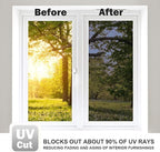 WPCTEV One Way Mirror Window Film Daytime Privacy Heat Control Film Solar Film Non-Adhesive Window Tint for Home and Office Blue & Silver 6 Mil 17.5 Inch x 6.5 Feet