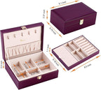 Voova Jewelry Box Organizer for Women Girls, 2 Layer Large Men Jewelry Storage Case, PU Leather Display Jewellery Holder with
