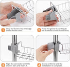 Clawfoot Tub Caddy(Shower Rod Not Included) - Stainless Steel Shower Shelves and Soap Caddy