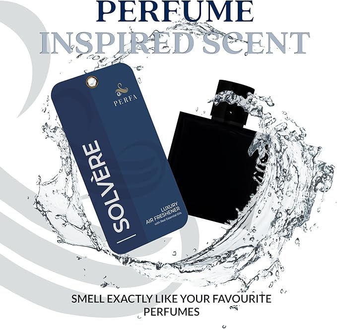 9PCS Solvère Disposable Air Fresheners for Men | Long Lasting Car Air Freshener Fragrance | Lasts for 2 Weeks | Strong Car Pe