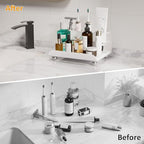YOOLENS Quick Dry Electric Toothbrush Holder 4 Slots Metal Bathroom Counter Organizer for Toothpaste Razor Mouthwash, White