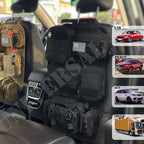 6 Pack Tactical Molle Car Seat Back Organizer - Tactical Vehicle Panel Organizer with 5 Detachable Molle Pouch,US Flag Patch