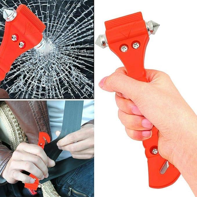 Car Safety Hammer 4 Pack, Window Glass Breaker and Seat Belt Cutter, 2-in-1 Emergency Auto Car Escape Tool, Life Rescue Tools