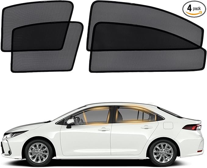 XCBYT Car Window Shades for 2019–2024 Corolla Sedan (Not for Hatchback/Touring/Cross), 4PCS Side Window Sun Shades, Breathable Mesh UV Protection for Baby, Privacy & Heat Insulation