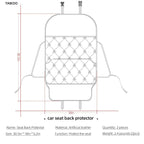 Seat Back Protector + Large Capacity Pocket Storage Organizer,Preventing The Impact of Children Stepping on The Seat Backrest (Style B-Beige)