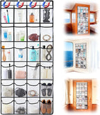 Cruise Essentials 2026 Over The Door Organizer For Cruise Ship 24 Pocket Magnetic Door Organizers with 4 Metal Hooks and 4 St
