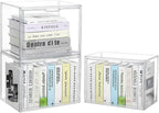 LXLXXL Cube Storage Organizer Acrylic Book Case Display Case Box Stackable Book Storage Containers With Magnetic Door Clear P