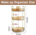 shuang qing Rotating Makeup Organizer for Vanity, High-Capacity Skincare Clear Make Up Storage Perfume Organizers Cosmetic Dr