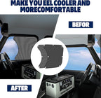 2Pcs Semi Truck Side Window Sun Shades with Suction Cups, UV Protection Semi Truck Curtains for Freightliner Cascadia Interior Accessories 23.6x21.6 Inch