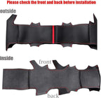 Car Steering Wheel Cover for 2014 Toyota Sienna XLE Model AWD SE 2011 2012 2013 DIY Customization Automotive Interior Accessories Hand Stitched Black Microfiber Leather Red Marker Line