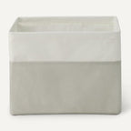 Amazon Basics Collapsible Storage Bins with Faux Leather Handles, Foldable Organizing Containers for Closet, Clothes, Toys, L